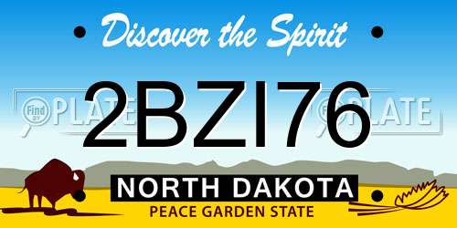 2BZI76 North Dakota License Plate
