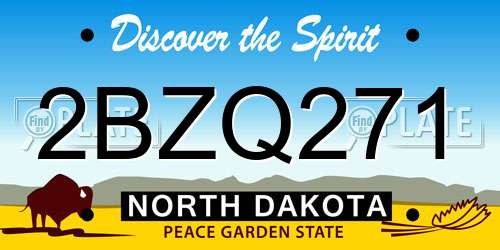2BZQ271 North Dakota License Plate