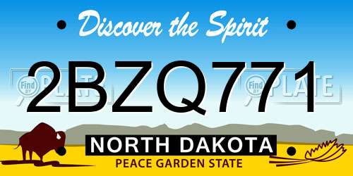 2BZQ771 North Dakota License Plate