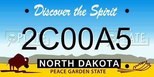 2C00A5 North Dakota License Plate