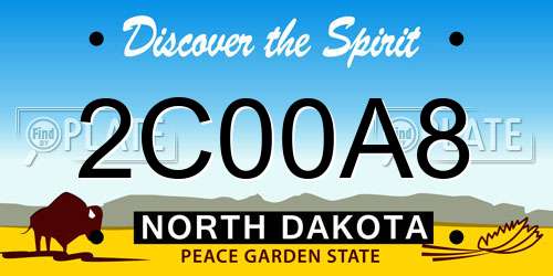 2C00A8 North Dakota License Plate