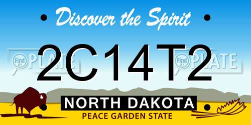 2C14T2 North Dakota License Plate
