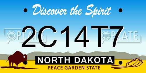 2C14T7 North Dakota License Plate