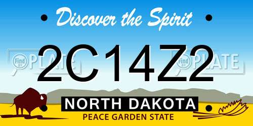 2C14Z2 North Dakota License Plate