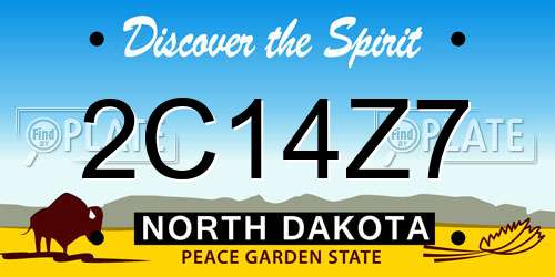 2C14Z7 North Dakota License Plate