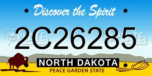 2C26285 North Dakota License Plate
