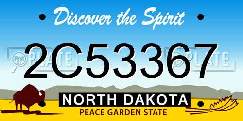 2C53367 North Dakota License Plate