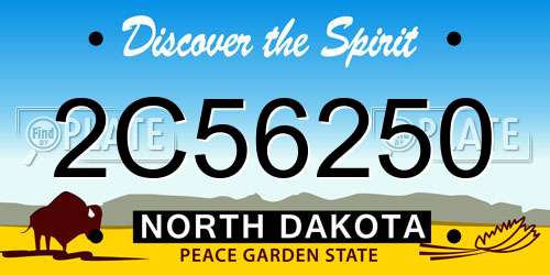 2C56250 North Dakota License Plate