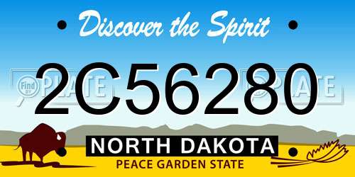 2C56280 North Dakota License Plate