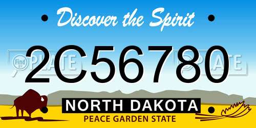 2C56780 North Dakota License Plate