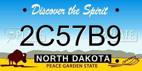 2C57B9 North Dakota License Plate