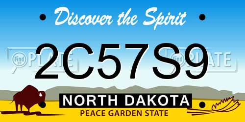 2C57S9 North Dakota License Plate