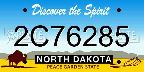 2C76285 North Dakota License Plate