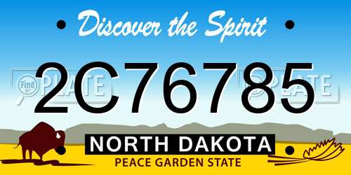 2C76785 North Dakota License Plate