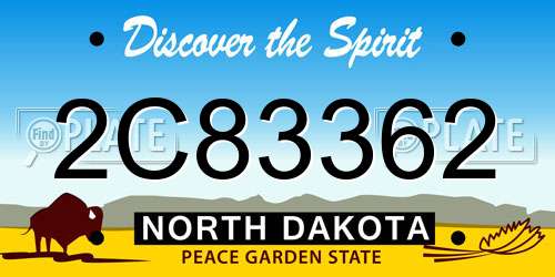 2C83362 North Dakota License Plate