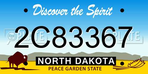 2C83367 North Dakota License Plate