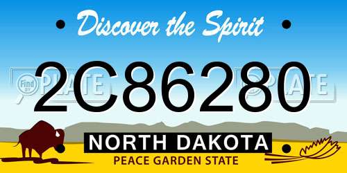 2C86280 North Dakota License Plate