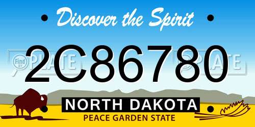 2C86780 North Dakota License Plate
