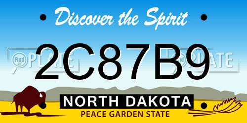 2C87B9 North Dakota License Plate