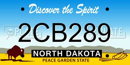 2CB289 North Dakota License Plate