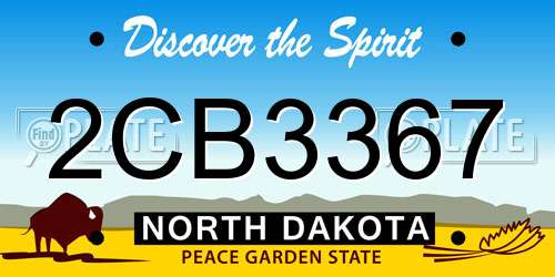 2CB3367 North Dakota License Plate