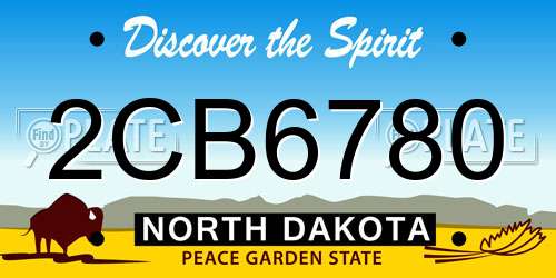 2CB6780 North Dakota License Plate