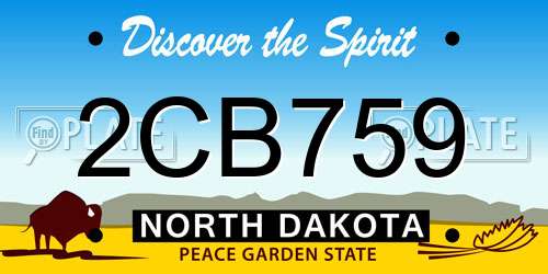 2CB759 North Dakota License Plate