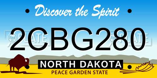 2CBG280 North Dakota License Plate