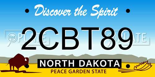 2CBT89 North Dakota License Plate