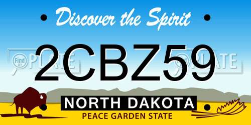 2CBZ59 North Dakota License Plate