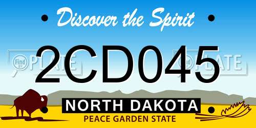 2CD045 North Dakota License Plate