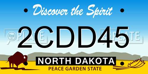 2CDD45 North Dakota License Plate