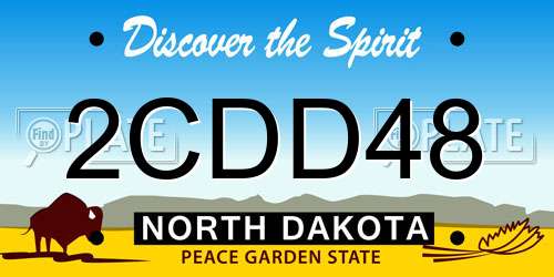 2CDD48 North Dakota License Plate