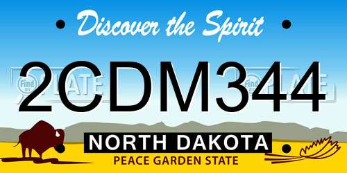 2CDM344 North Dakota License Plate