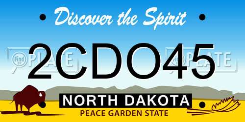 2CDO45 North Dakota License Plate