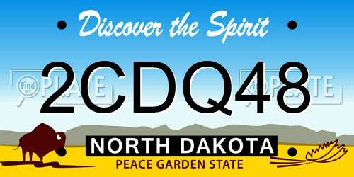 2CDQ48 North Dakota License Plate