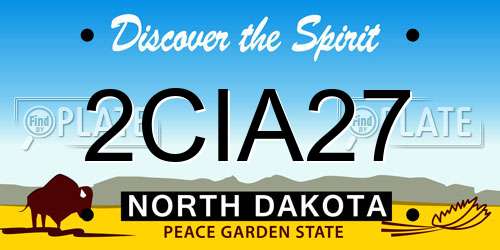 2CIA27 North Dakota License Plate