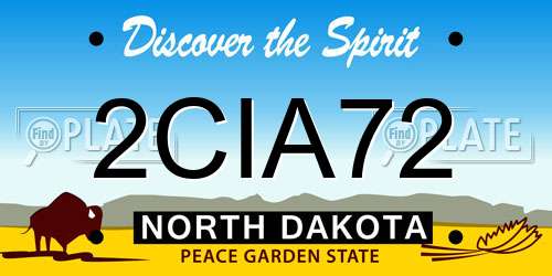 2CIA72 North Dakota License Plate