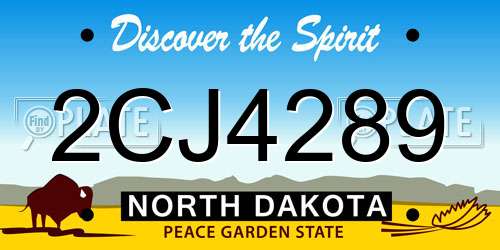 2CJ4289 North Dakota License Plate