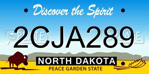 2CJA289 North Dakota License Plate