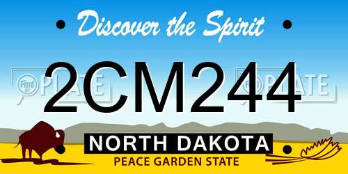2CM244 North Dakota License Plate