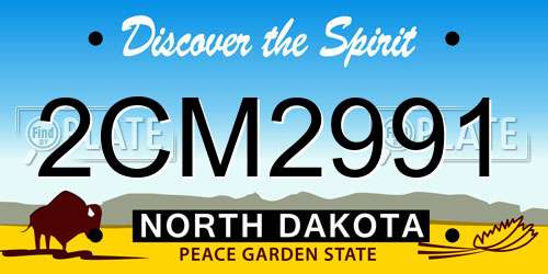 2CM2991 North Dakota License Plate