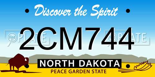 2CM744 North Dakota License Plate