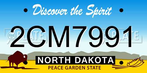 2CM7991 North Dakota License Plate
