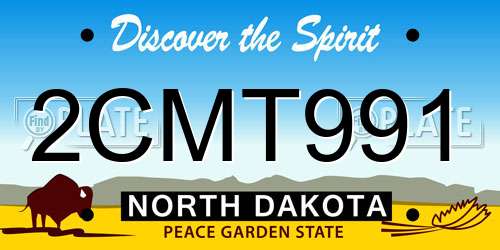 2CMT991 North Dakota License Plate