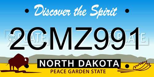 2CMZ991 North Dakota License Plate
