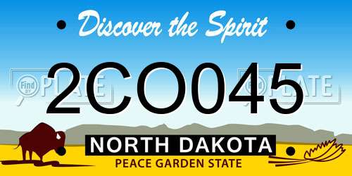 2CO045 North Dakota License Plate