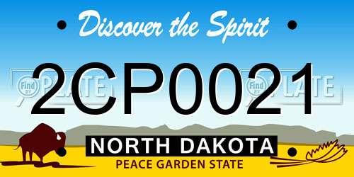 2CP0021 North Dakota License Plate