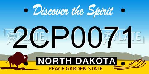 2CP0071 North Dakota License Plate