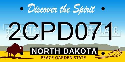 2CPD071 North Dakota License Plate